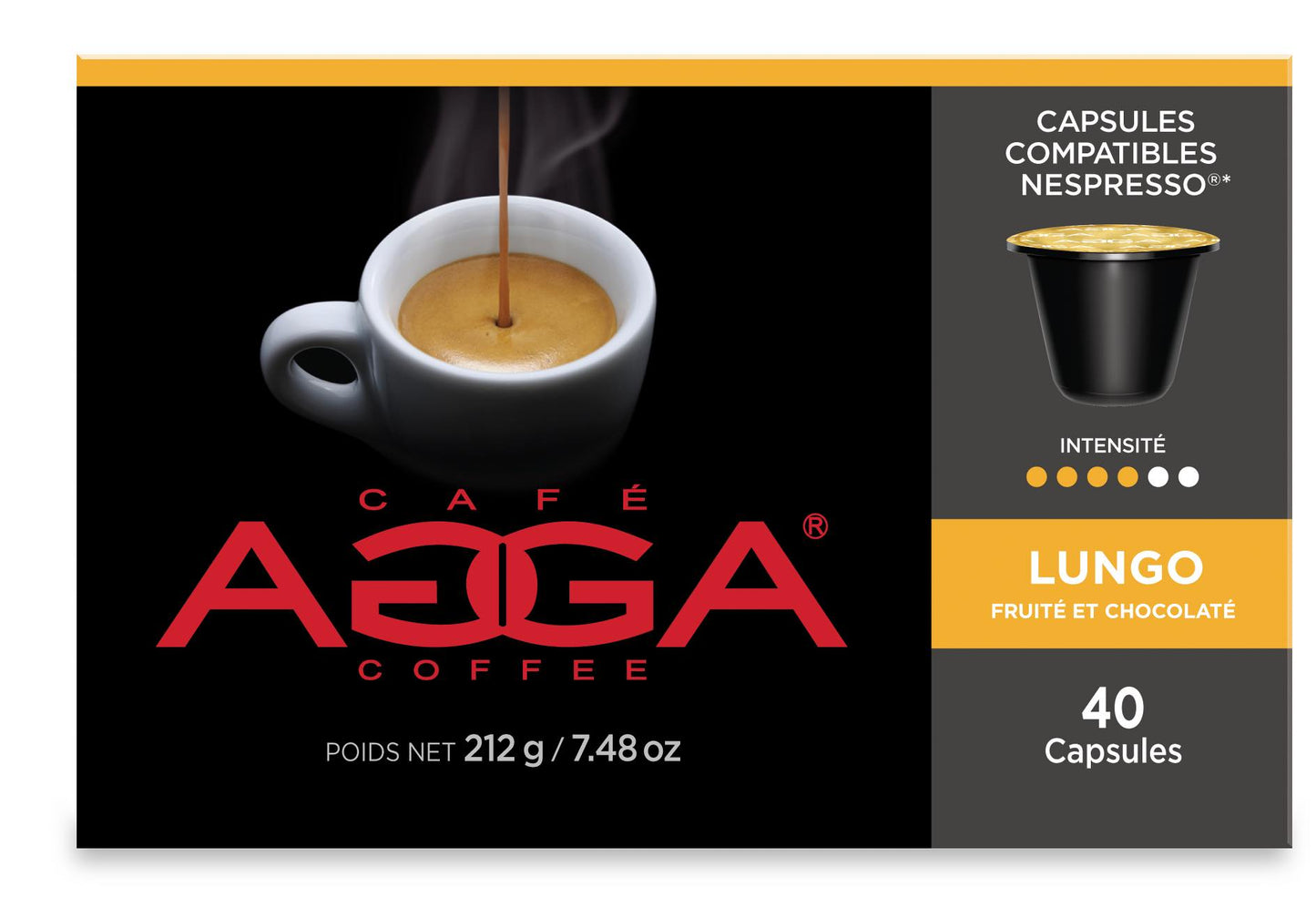 Boîte de 40 capsules Lungo - Agga