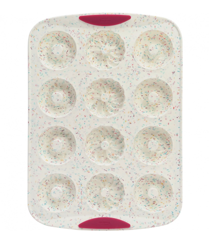 Moule à beignes (12) en silicone - confetti