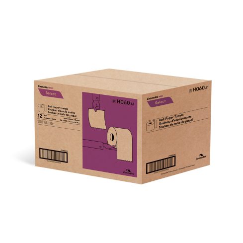 Caisse de 12 rouleaux de papier essuie-mains Blanc 600 pieds - Cascades