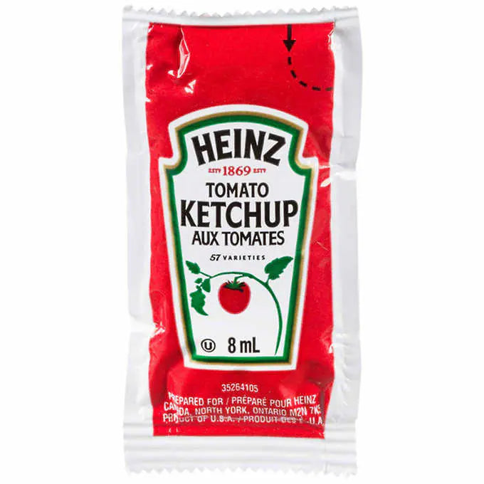 Caisse de sachets de Ketchup Heinz 8ml Quantités variées