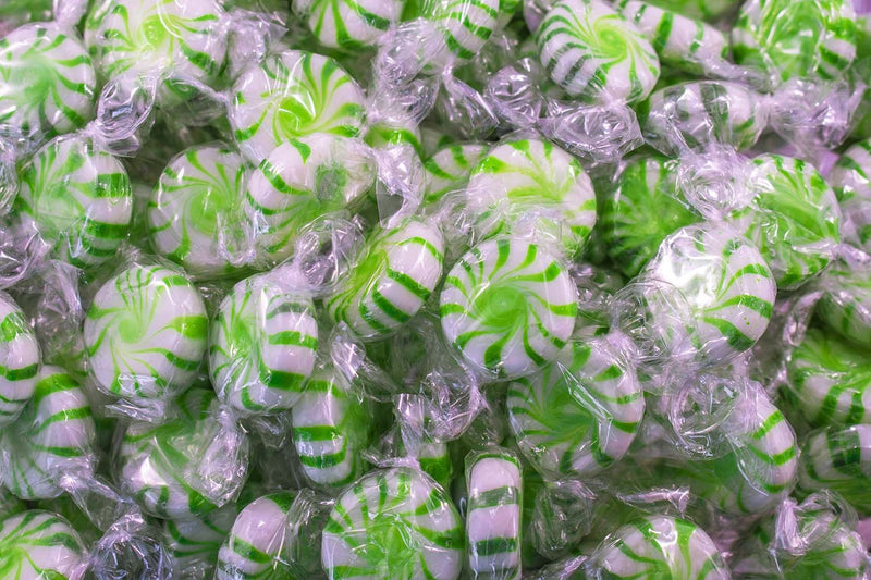 Sac de bonbons durs à la menthe Tourbillons Verts 2kg