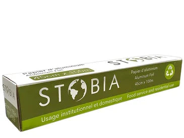 Papier d'aluminium en feuille 45cm x 100m - Stobia